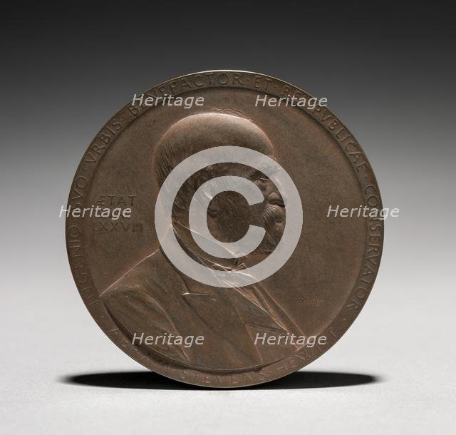 Medal: Abram Stevens Hewitt (obverse), 1875-1925. Creator: Louis-Oscar Roty (French, 1846-1911).