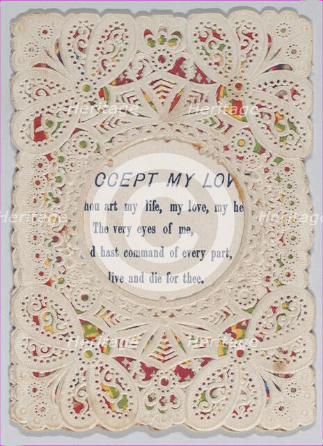 Valentine, ca. 1880. Creator: Anon.
