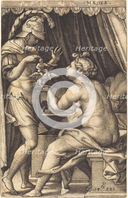 Medea Returning the Penates to Jason. Creator: Georg Pencz.