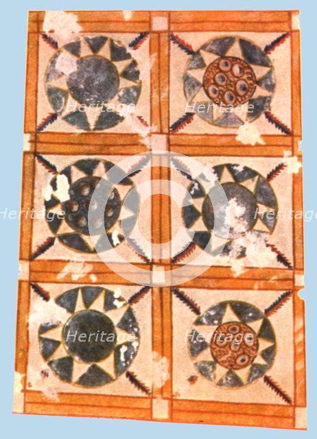 Painted ceiling decoration in the Stasovsky Crypt, Cimmerian Bosporus, Kerch, (1928).  Creator: Unknown.