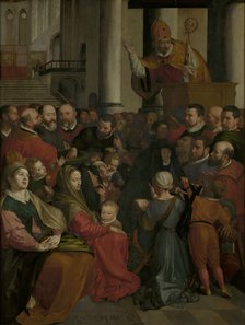 Saint Eligius of Noyon Preaches in Antwerp, 1588. Creator: Ambrosius Francken I.