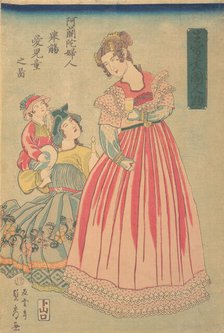 Dutch Woman and Child, 1860. Creator: Sadahide Utagawa.