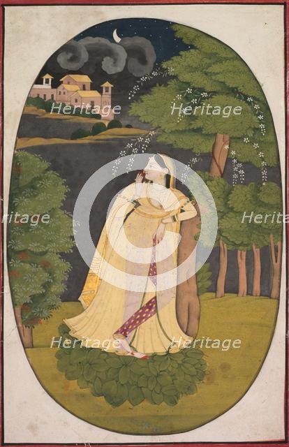 The Heroine Who Waits Anxiously for Her Absent Lover (Utka Nayika), c. 1800. Creator: Unknown.
