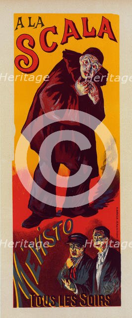 Affiche pour les représentations de "Mévisto" à la Scala., c1898. Creator: Maximilien Luce.