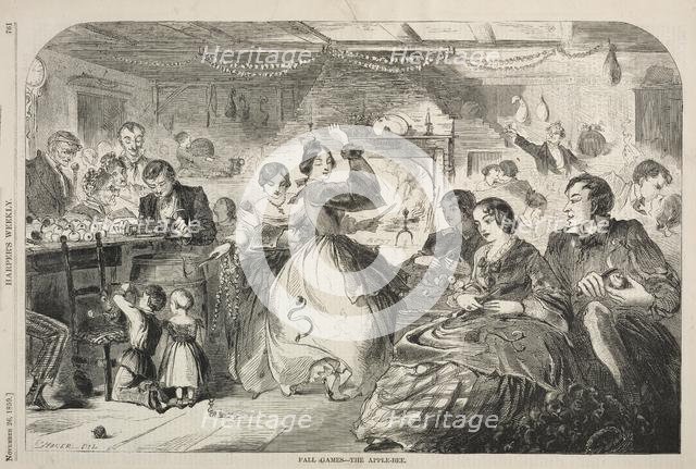 Fall Games - The Apple Bee, 1859. Creator: Winslow Homer (American, 1836-1910).