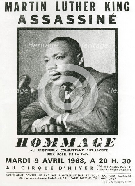 Homage to Martin Luther King, 1968. Artist: Unknown