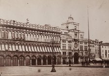 Procuratie Vecchie and Torre dell'Orologio, St Mark's Square, Venice, between 1880-1890. Creator: Giorgio Sommer.