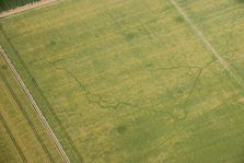 World War Two practice trench crop mark, near Birchington, Kent, 2015. Creator: Historic England.