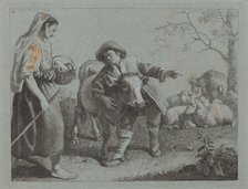 Shepherd Pointing Out the Direction to a Shepherdess, 1762. Creator: Francesco Londonio.