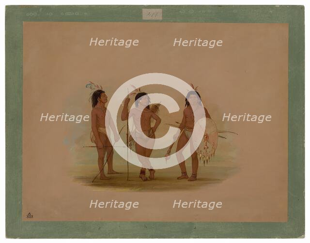 A Puelchee Chief and Two Young Warriors, 1854/1869. Creator: George Catlin.