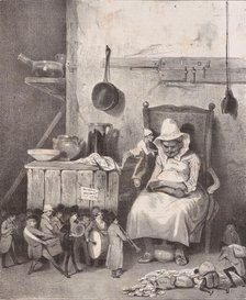 Mon défunt me donne des numéros.., 1833. Creator: Honore Daumier.