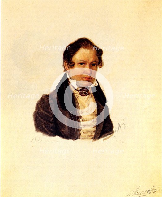 Portrait of Decembrist Vasily Ivashev (1797-1841), 1834. Artist: Bestuzhev, Nikolai Alexandrovich (1791-1855)