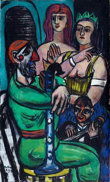 Clown with Women and Little Clown, 1950. Creator: Beckmann, Max (1884-1950).