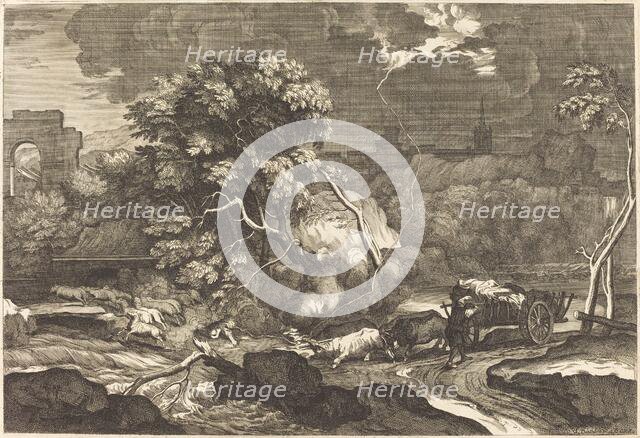 Landscape with a Frightened Waggoner. Creator: Sébastien Bourdon.