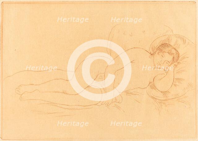 Female Nude Reclining (Femme nue couchee), 1906. Creator: Pierre-Auguste Renoir.