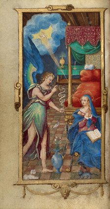 The Annunciation; Book of Hours, 1544. Creator: Unknown.