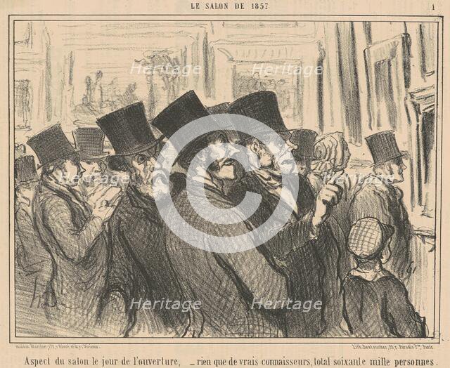 Aspect de salon le jour de l'ouverture ..., 19th century. Creator: Honore Daumier.