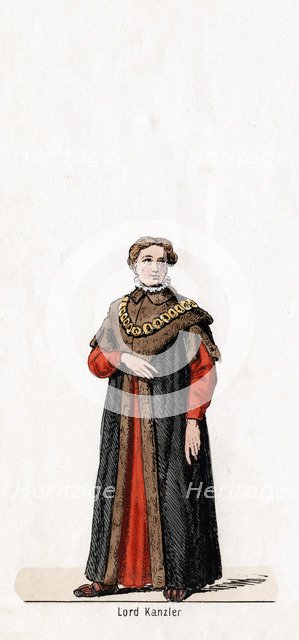Lord chancellor, costume design for Shakespeare's play, Henry VIII, 19th century. Artist: Unknown