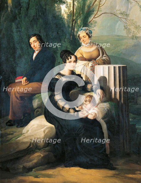 Portrait of the Borri Stampa Family, 1822. Creator: Hayez, Francesco (1791-1882).