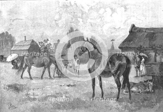 ''The Racing Season- Notes at Newmarket; Young Thoroughbreds at home', 1890. Creator: Unknown.