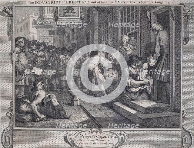 Industry and Idleness: The Industrious 'Prentice Married, 1747. Creator: William Hogarth.