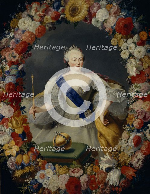 Portrait of Empress Elisabeth (1709-1762), 1754. Artist: Prenner, Georg Kaspar, von (1720-1766)