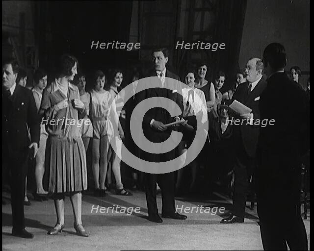 Julian Wylie the Producer Working With His Principle Actors Including Carl Brisson, 1920s. Creator: British Pathe Ltd.