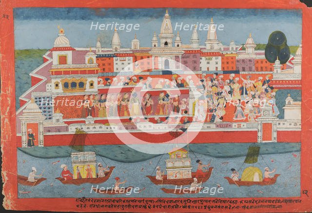 Page from a Dispersed Bhagavata Purana Manuscript (Life of Krishna), ca. 1775. Creator: Unknown.