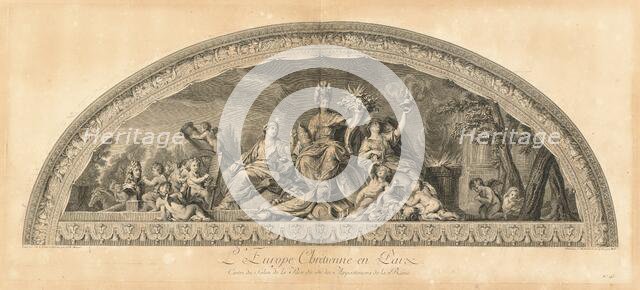 L'Europe Chrêtienne en Paix Cintre du Salon de la Paix du côté des..., [pl. 45], published 1752. Creators: Jean-Baptiste Masse, Jean Michel Liotard.