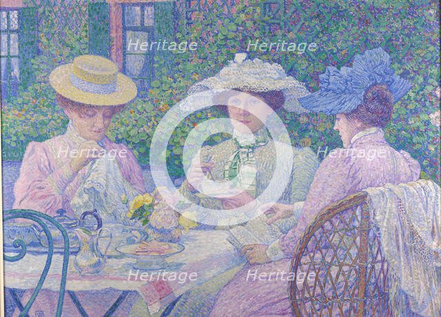 Tea in the garden. Creator: Rysselberghe, Théo van (1862-1926).