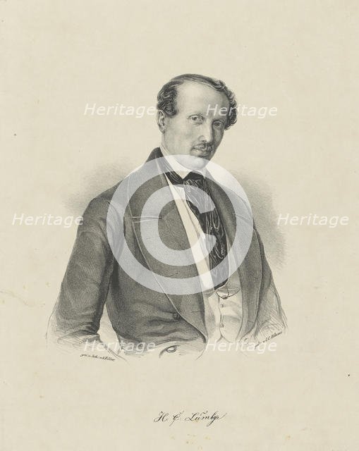 Portrait of the composer Hans Christian Lumbye (1810-1874) , c. 1850. Creator: Anonymous.