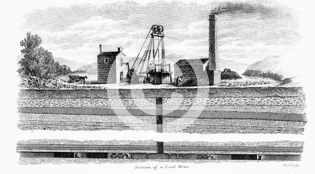 'Section of a Coal Mine', 1860. Artist: Thomas Dick