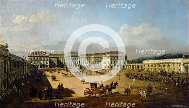 Schönbrunn Palace viewed from the front side, Between 1758 and 1761. Artist: Bellotto, Bernardo (1720-1780)