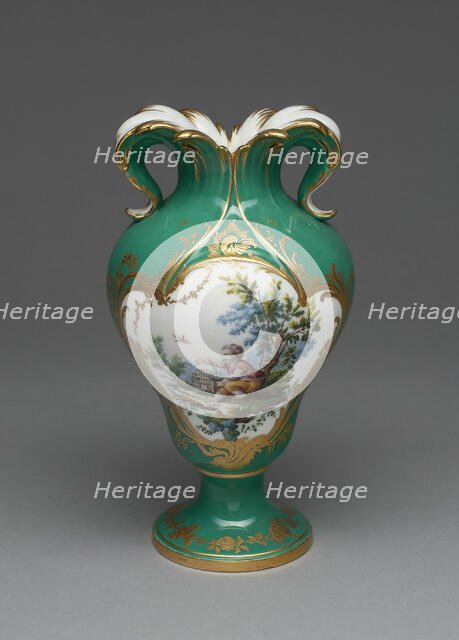 Vase (Vase à oreilles), Sèvres, c. 1756. Creators: Sèvres Porcelain Manufactory, Jean-Claude Deplessis, André-Vincent Vieillard.