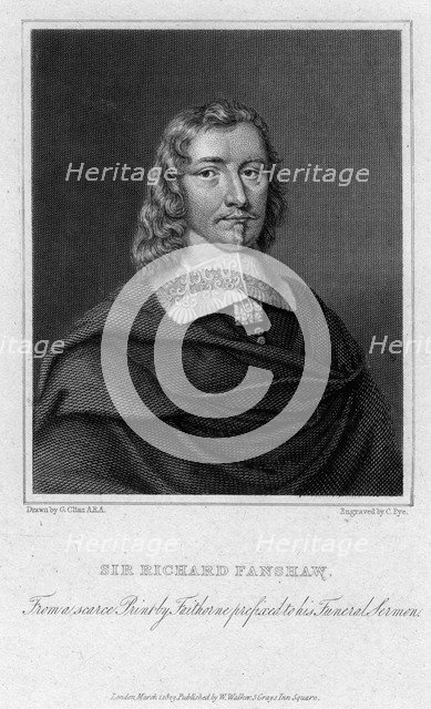 'Sir Richard Fanshaw', diplomat and author, 1823.Artist: Charles Pye