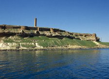 Qal'at Ja'bar castle on the left bank of Lake Assad, near Ar-Raqqah, Syria, 2001.  Creator: LTL.