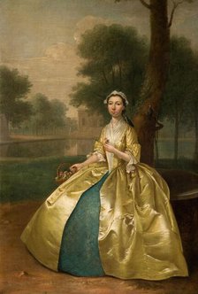 Portrait Of A Woman In Gold, 1785. Creator: Arthur Devis.