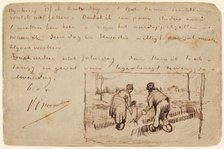 Postcard with Two Peasants Digging, 1885. Creator: Vincent van Gogh.