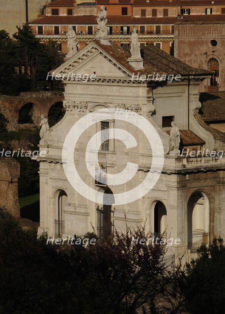 Facade of Santa Francesca Romana (Santa Maria Nova), The Forum, Rome, Italy, 2009. Creator: LTL.