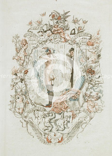 Les Exercices de dévotion de M. Henri Roch, 1882. Creator: Félicien Rops.