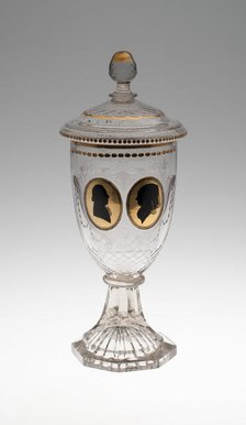 Covered Goblet with Male and Female Silhouettes, Germany, c. 1795. Creator: Unknown.