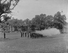 Volley firing, U.S. Naval Academy, between 1890 and 1901. Creator: Unknown.
