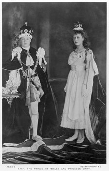 The Prince of Wales and Princess Mary, c1910s(?).Artist: Campbell Gray