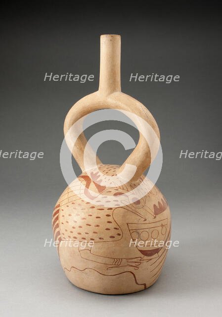 Stirrup Spout Vessel with Fineline Bird Motifs, 100 B.C./A.D. 500. Creator: Unknown.