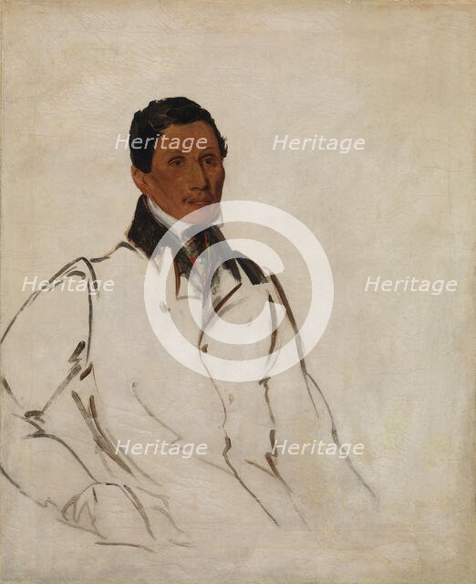 Waun-naw-con, The Dish (John W. Quinney), a Missionary Preacher, 1836. Creator: George Catlin.