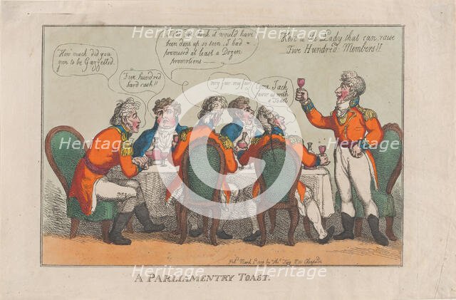 A Parliamentary Toast, March 2, 1809., March 2, 1809. Creator: Thomas Rowlandson.