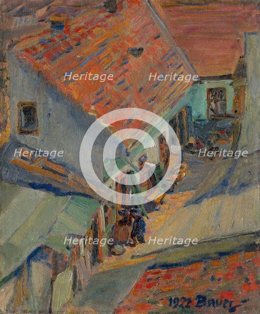 In front of the house, 1922. Creator: Konstantin Bauer.