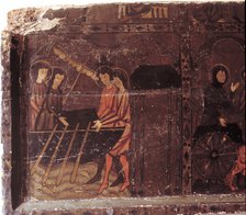 Altarpiece of San Jaime de Frontanyà with miraculous scenes of the pilgrimage to Santiago de Comp…