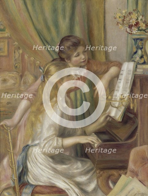 Young Girls at the Piano, 1892. Artist: Renoir, Pierre Auguste (1841-1919)