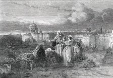 "A Group of Pilgrims in Sight of St. Peter's, Rome"..., 1850.  Creator: Unknown.